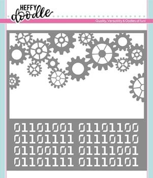 Heffy Doodle Cogs & Code 2-in-1  Stencil - Schablone