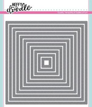Heffy Doodle Stitched Squares  Cutting Dies - Stanze  