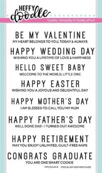 Heffy Doodle  Special Day Sentiment Duos   Clear Stamps - Stempel 