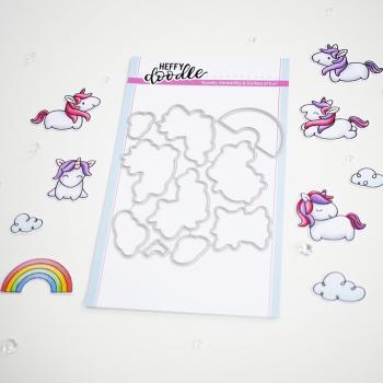 Heffy Doodle Fluffy Puffy Unicorns  Cutting Dies - Stanze