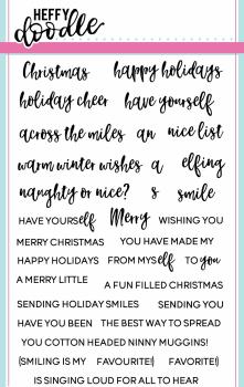 Heffy Doodle Elfing Christmas Words Clear Stamps - Stempel 