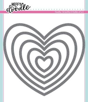 Heffy Doodle Stitched Hearts  Cutting Dies - Stanze  