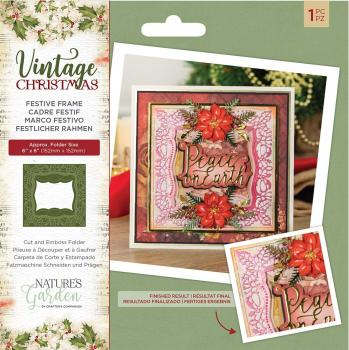 Crafters Companion -Vintage Christmas Festive Frame Cut & Emboss - Prägefolder