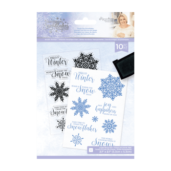 Crafters Companion - Glittering Snowflakes A6 - Chase The Sno - Clear Stamps