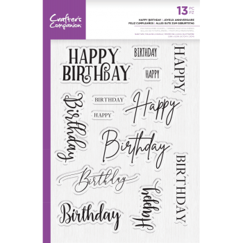 Crafters Companion - Happy Birthday - Clear Stamps