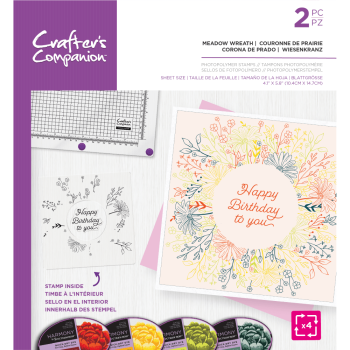 Crafters Companion - Meadow Wreath Rotating - Clear Stamps