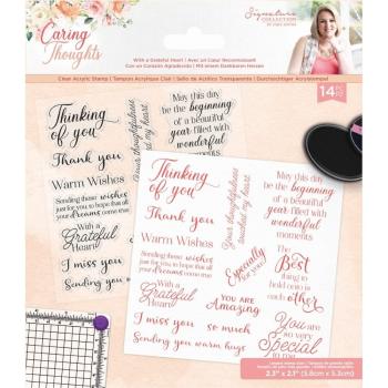 Crafters Companion - Caring Thoughts - With a Grateful Heart - Clear Stamps