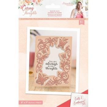 Crafters Companion - Caring Thoughts - Butterfly Swirls Cut & Emboss - Prägefolder
