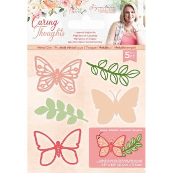 Crafters Companion - Caring Thoughts Metal Dies Layered Butterfly  - Stanze