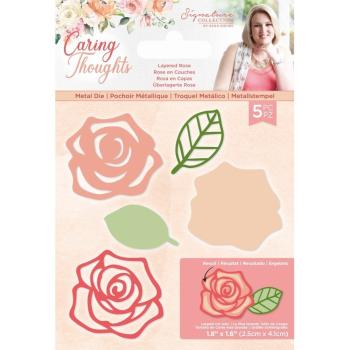 Crafters Companion - Caring Thoughts Metal Dies Layered Rose - Stanze
