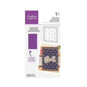 Crafters Companion -Stars and Spots Patterned Stencil - Schablone