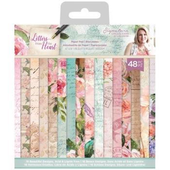 Crafters Companion - Letters From The Heart - 6" Paper Pack