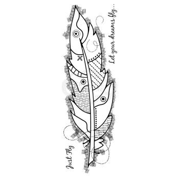 Woodware Set Large Feather  Clear Stamps - Stempel 