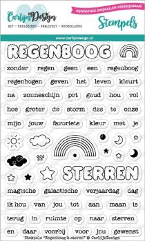 Carlijn Design Regenboog & Sterren   Clear Stamps - Stempel 