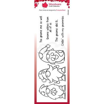 Woodware drei Gnomen  Clear Stamps - Stempel 