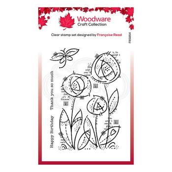 Woodware Flower blooms  Clear Stamps - Stempel 