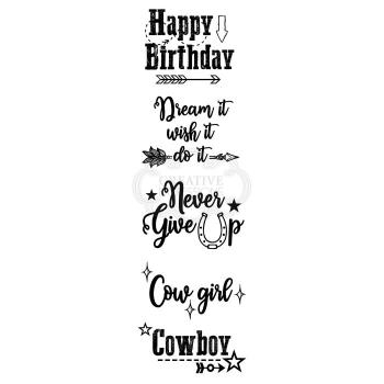 Woodware Wild West Greetings  Clear Stamps - Stempel 