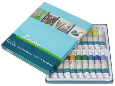 LEON Set Acrylfarben-Set, 18 Tuben je 12ml