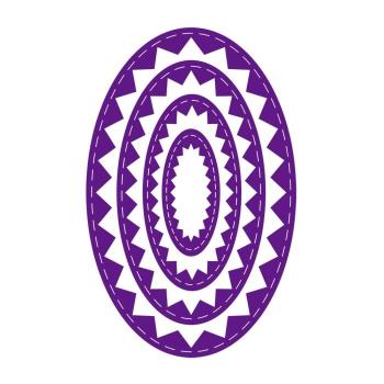 Gemini Inverted Stitched ZigZag Oval Elements Dies  - Stanze - Fenster