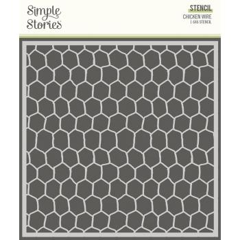 Simple Stories Simple Vintage Farmhouse Garden Stencil Chicken Wire  - Schablone