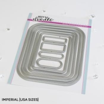 Heffy Doodle Stitched Rounded Imperial Rectangle  Cutting Dies - Stanze