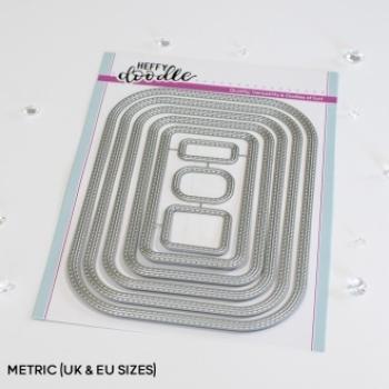 Heffy Doodle Stitched Rounded Metric Rectangle Cutting Dies - Stanze 