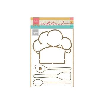 Marianne Design -  Craft Stencil Chefs hat - utensils