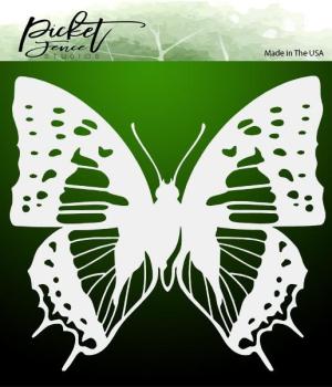 Picket Fence Studios Dart Butterfly 6x6 Inch Stencil - Schablone