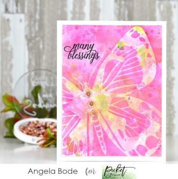 Picket Fence Studios Zing Butterfly 6x6 Inch Stencil - Schablone