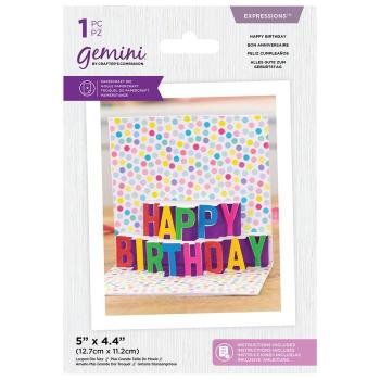 Gemini Shaped Pop Out Happy Birthday Expressions Dies - Stanze - 