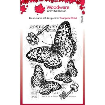Woodware Three butterflies  Clear Stamps - Stempel 