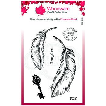 Woodware Two Feathers  Clear Stamps - Stempel 