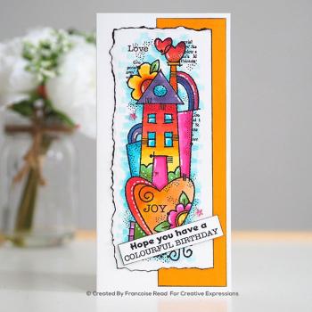 Woodware Rainbow House  Clear Stamps - Stempel 