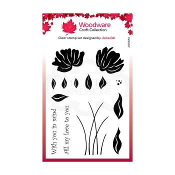 Woodware Peony Set  Clear Stamps - Stempel 