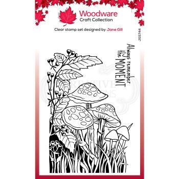 Woodware Lino Cut Toadstools  Clear Stamps - Stempel 