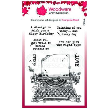 Woodware Vintage Typewriter  Clear Stamps - Stempel 