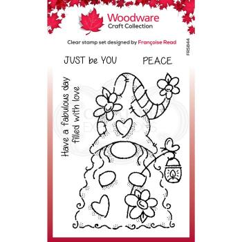 Woodware Flower Power Gnom  Clear Stamps - Stempel 