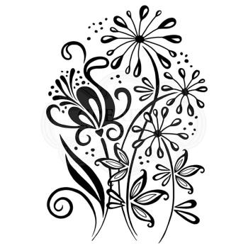 Woodware Curly Petals  Clear Stamps - Stempel 