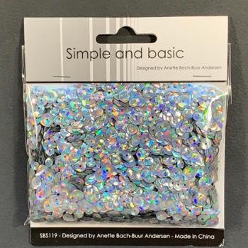 Simple and Basic " Holographic Silver Sequin Mix " - Pailetten