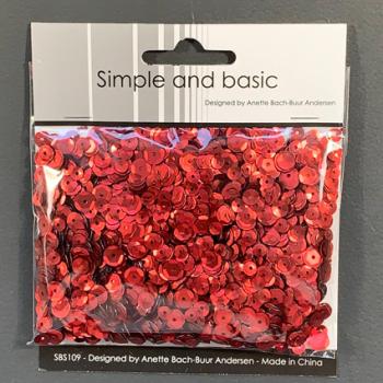 Simple and Basic " Red Sequin Mix " - Pailetten