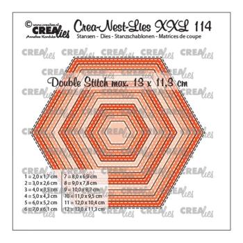 Crealies - Crea-Nest-Lies XXL 114 Stanzschablone Hexagons with double stitch 