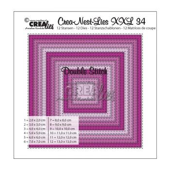 Crealies - Crea-Nest-Lies XXL 34 Stanzschablone Quadrat Double Stitch 