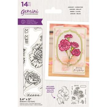 Gemini January Carnation Stamp & Die - Stempel & Stanze 