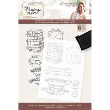 Crafters Companion - Vintage Diary Exquisite Embellishments - Clear Stamps