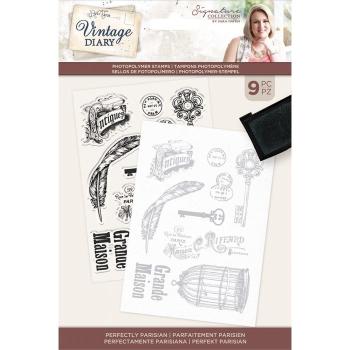 Crafters Companion - Vintage Diary Perfectly Parisian  - Clear Stamps