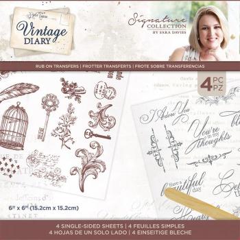 Crafters Companion -Vintage Diary Rub On Transfers- 