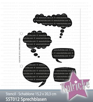 Kulricke Schablone - Stencil "Sprechblassen"  6x8" (15,2x20,3cm)