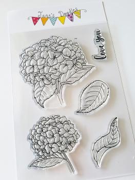 Janes Doodles "Hydrangea" Clear Stamp - Stempelset