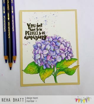 Janes Doodles "Hydrangea" Clear Stamp - Stempelset
