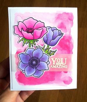 Janes Doodles " Anemone" Clear Stamp - Stempelset